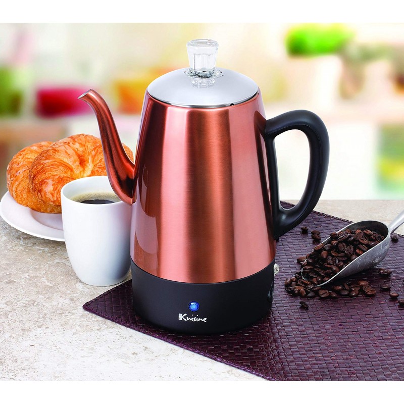 PER08 Electric Percolator 8 Cup Stainless Steel Coffee Pot Maker 