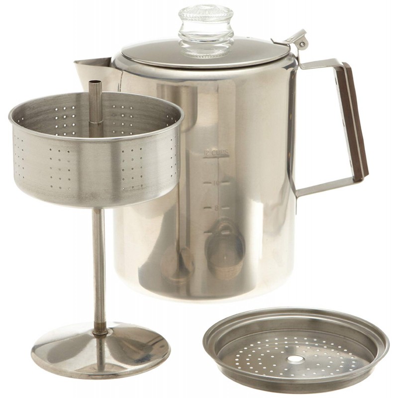  55705 Rapid Brew Stovetop Coffee Percolator, Stainless Steel, 2-12 Cup 