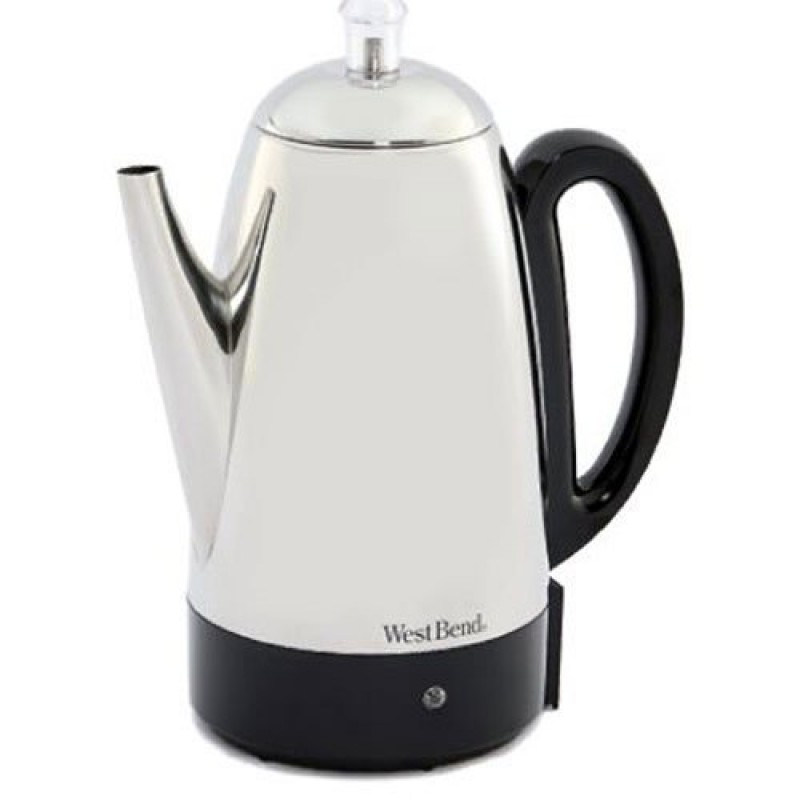 54159 Classic Stainless Steel Electric Coffee Percolator with Heat Resistant Handle and Base Features Detachable Cord, 12-cup, Silver(Discontinued by Manufacturer) 