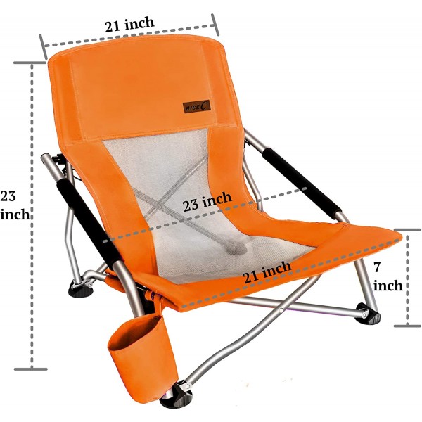 Camping Folding Chair with Carry Bag(2 Pack of Orange)