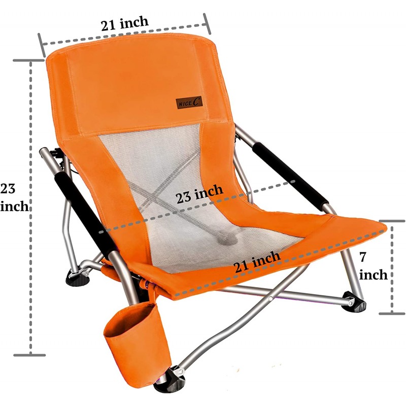 Camping Folding Chair with Carry Bag(2 Pack of Orange)