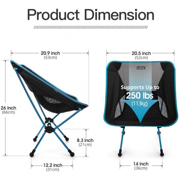 Lightweight Compact Folding Camping Backpack Chair