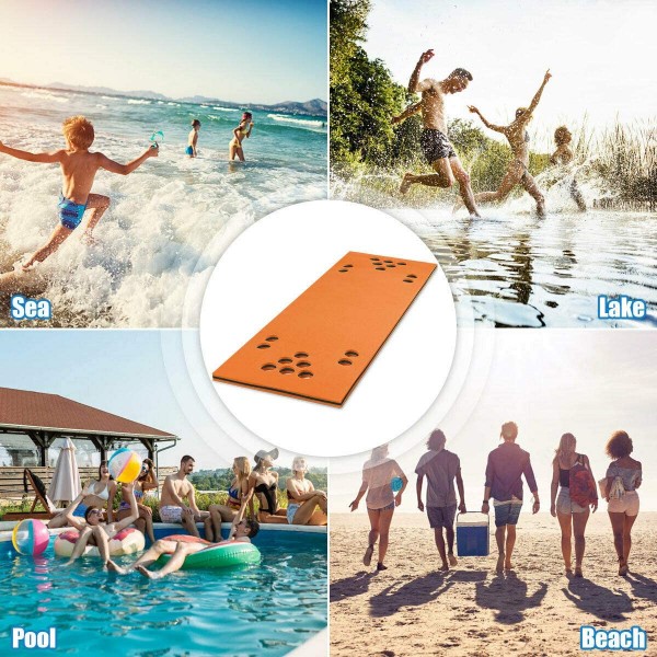 3-Layer Tear-Resistant Foam Water Pad Mat with Cup Holes (5.5'x 35.5'')