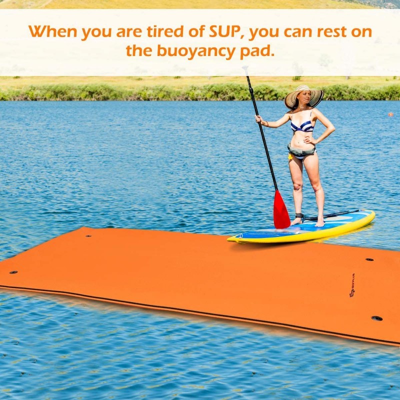 Floating Water Pad Mat, Tear-Resistant XPE Foam, Bouncy and Durable Material (12' x 6')