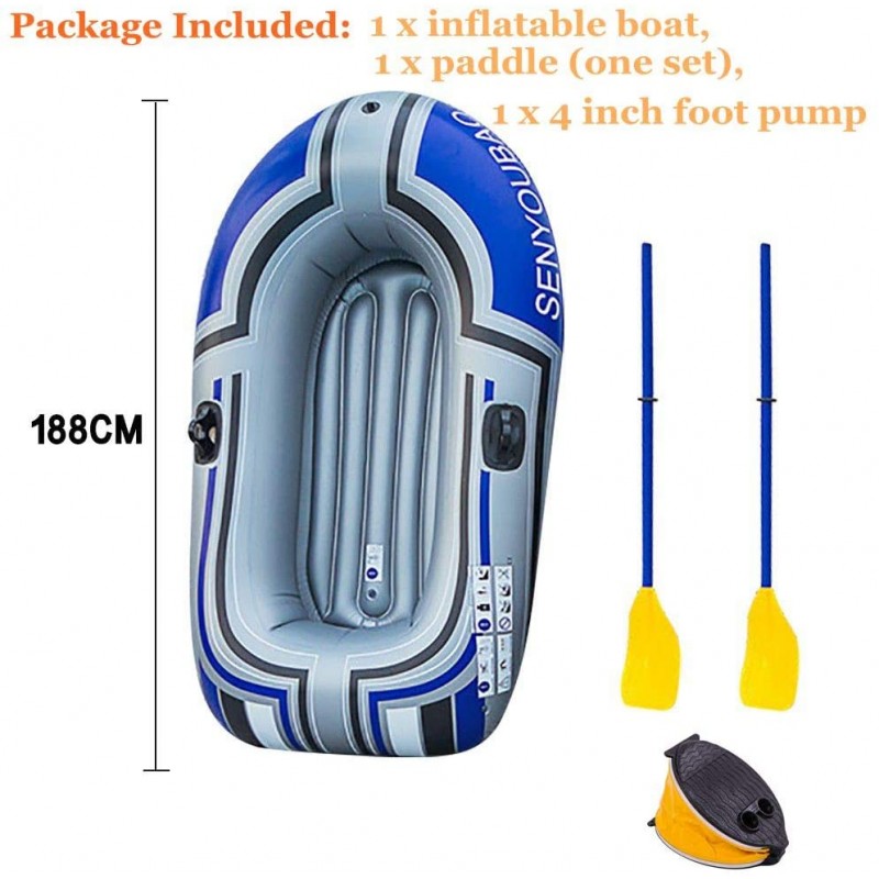 PVC Inflatable Boat Series, Pontoon Boat Set with Paddle and Air Pump, Fun Water Sports