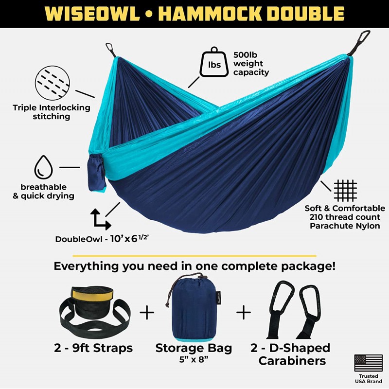 Portable Hammock with Tree Straps for Travel(Blue)