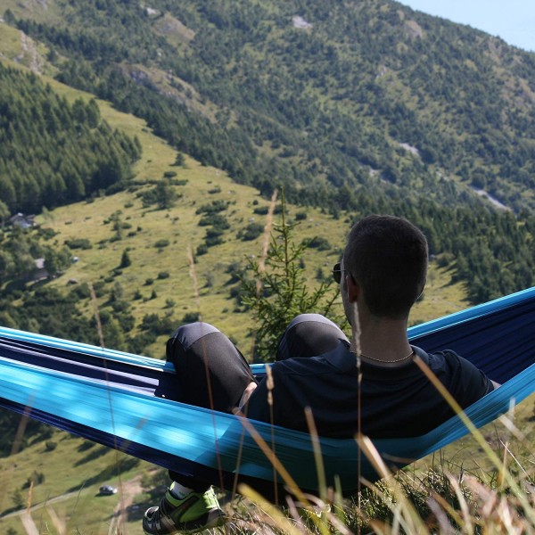 Portable Hammock with Tree Straps for Travel(Blue)