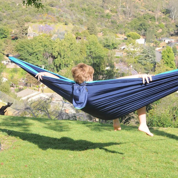 Portable Hammock with Tree Straps for Travel(Blue)