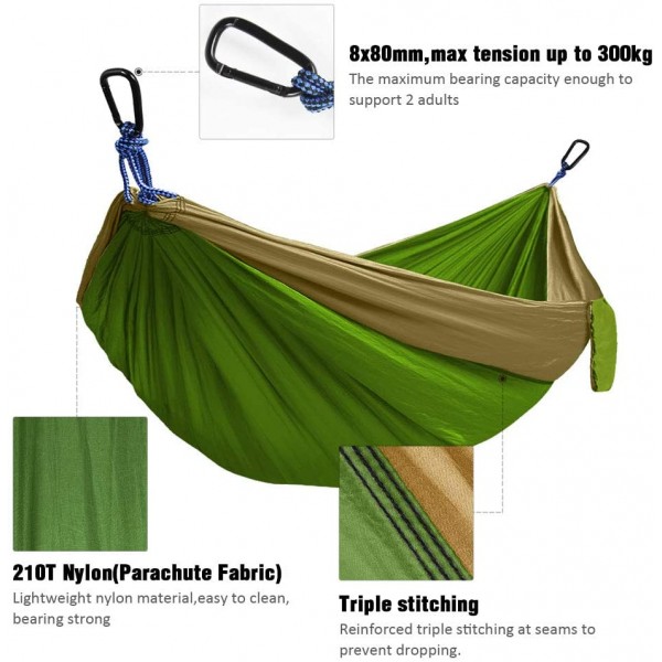 Portable Camping Hammock with 2 Tree Straps(Green)