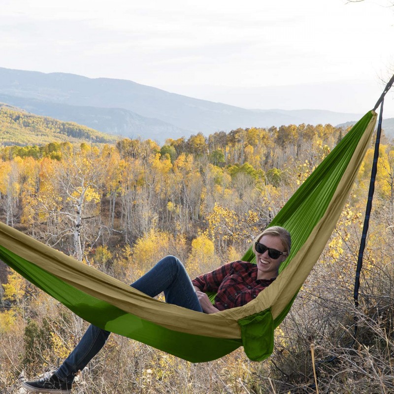 Portable Camping Hammock with 2 Tree Straps(Green)