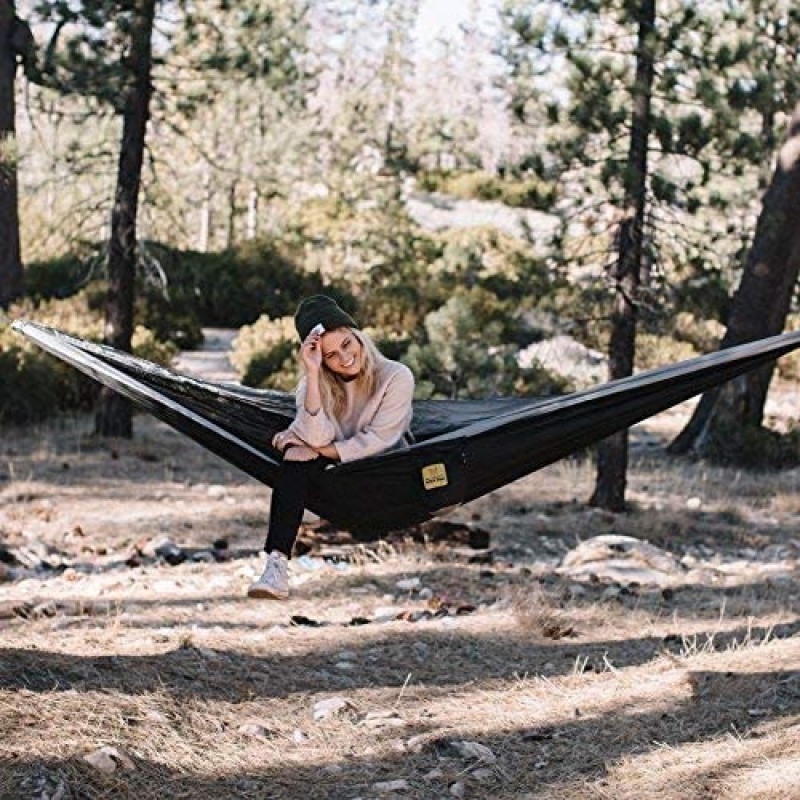 Portable Hammock with Tree Straps for Travel(Black)