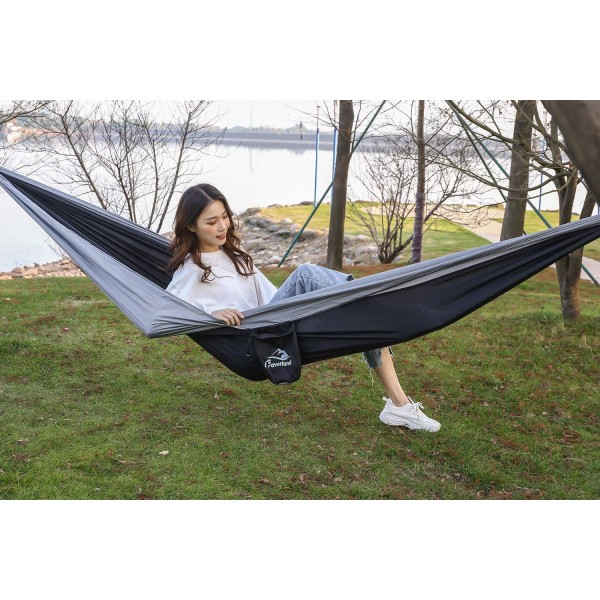 Large Camping Hammock with Straps and Steel Carabiners Nylon