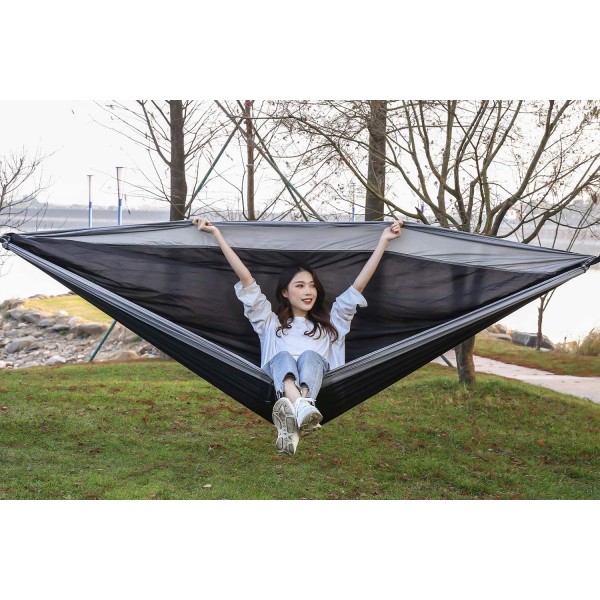 Large Camping Hammock with Straps and Steel Carabiners Nylon