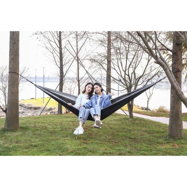 Large Camping Hammock with Straps and Steel Carabiners Nylon