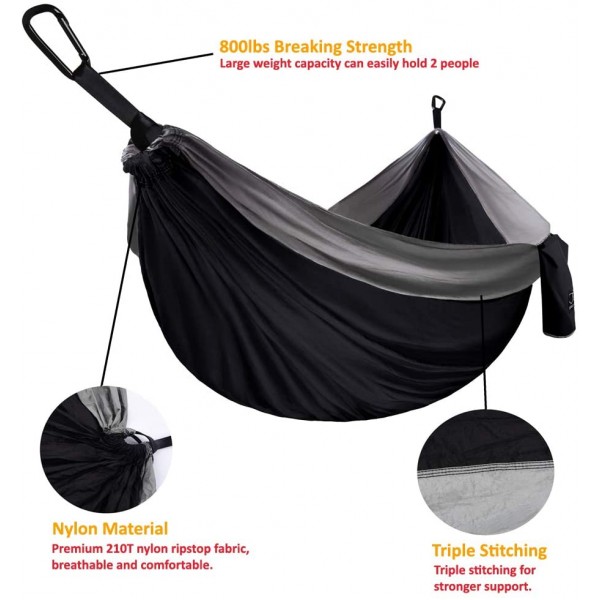 Extra Large Double Parachute Hammock with 2 Tree Straps 