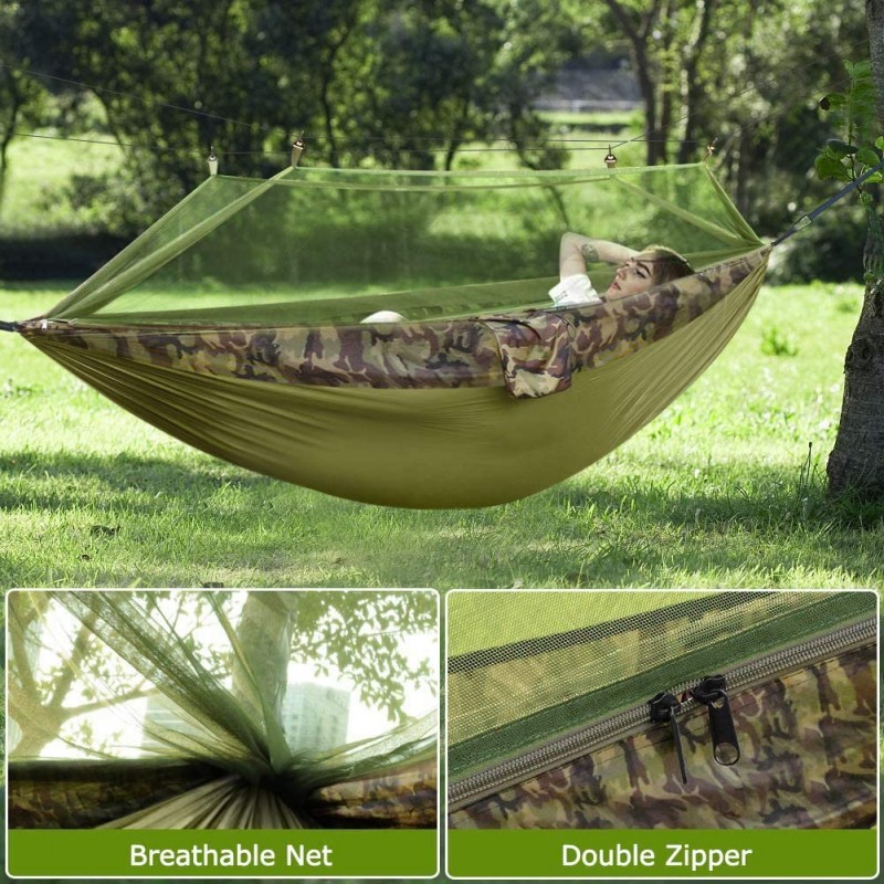 Double Camping Hammock with Mosquito Net 