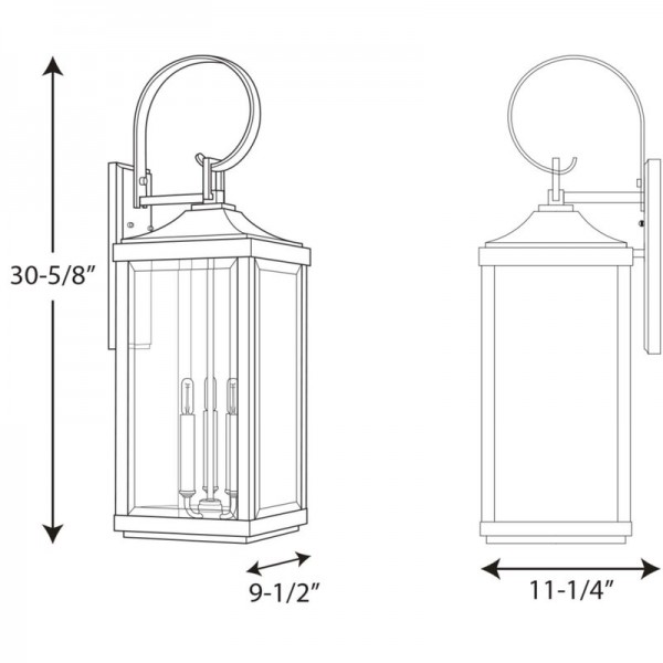 Three-Light Outdoor Wall Lantern