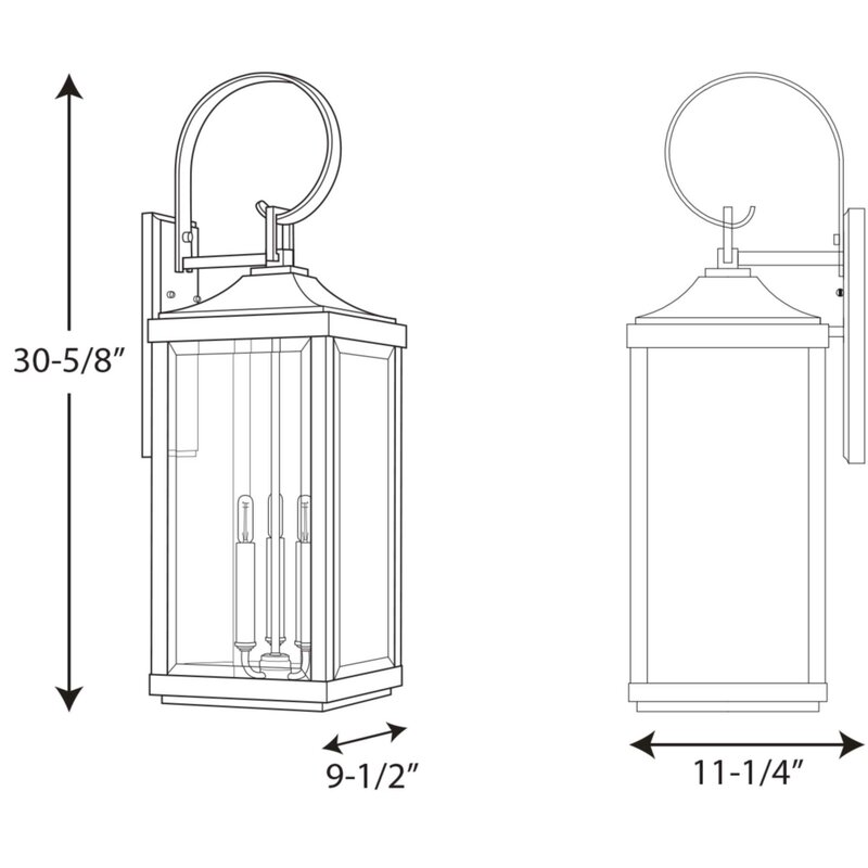 Three-Light Outdoor Wall Lantern