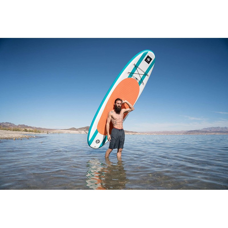 Inflatable Stand Up Paddle Board W Free Premium SUP Accessories & Backpack, Non-Slip Deck