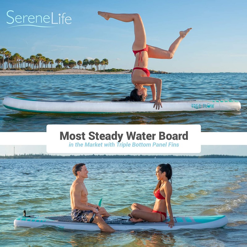 Inflatable Stand Up Paddle Board (6 Inches Thick) with Premium SUP Accessories & Carry Bag