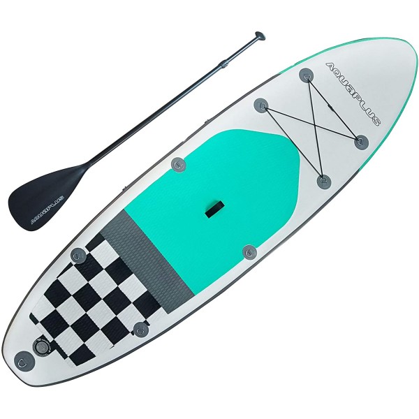 Plus Inflatable Stand Up Paddle Board Boat with Adjustable Paddle & Double Action Pump