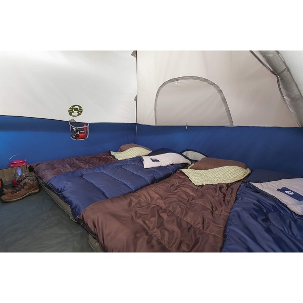 Navy Sundome Tent with  Large Windows and Storage Pockets