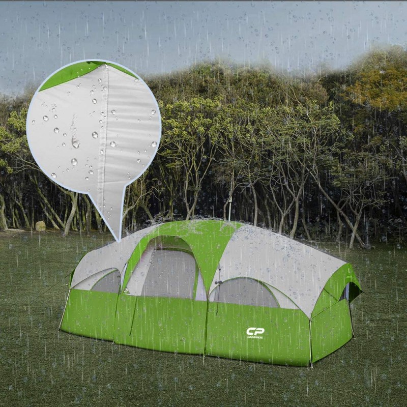 8-Person Waterproof Windproof Family Camping Tent (Green)