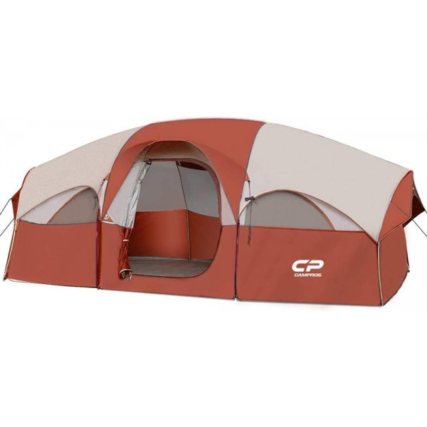 8-Person Waterproof Windproof Family Camping Tent (Red)