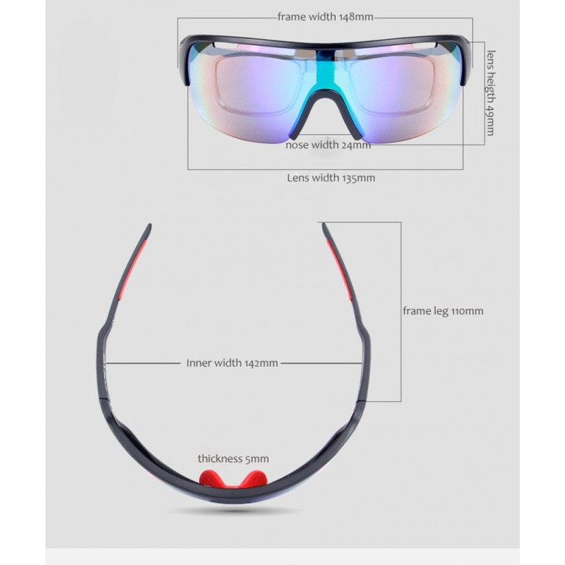 Polarized Sports Sunglasses With 5 Interchangeable Lenes