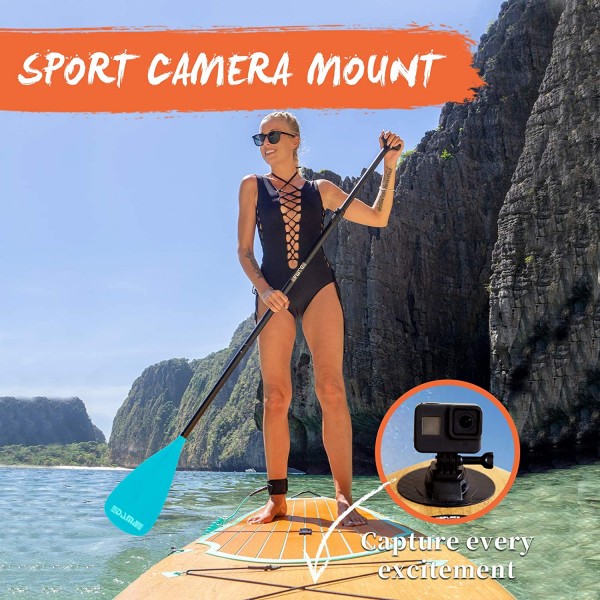 10'6" Inflatable Stand Up Paddle Board, Yoga Board, Camera Seat, Floating Paddle, Hand Pump, Board Carrier, Waterproof Bag, Drop Stitch, Traveling Board for Surfing