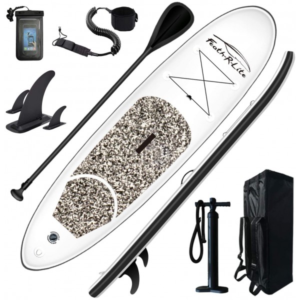 Inflatable Stand Up Paddle Board 10'x30''x6'' Ultra-Light (16.7lbs) SUP with Paddleboard Accessories,Three Fins,Adjustable Paddle, Pump,Backpack, Leash, Waterproof Phone Bag