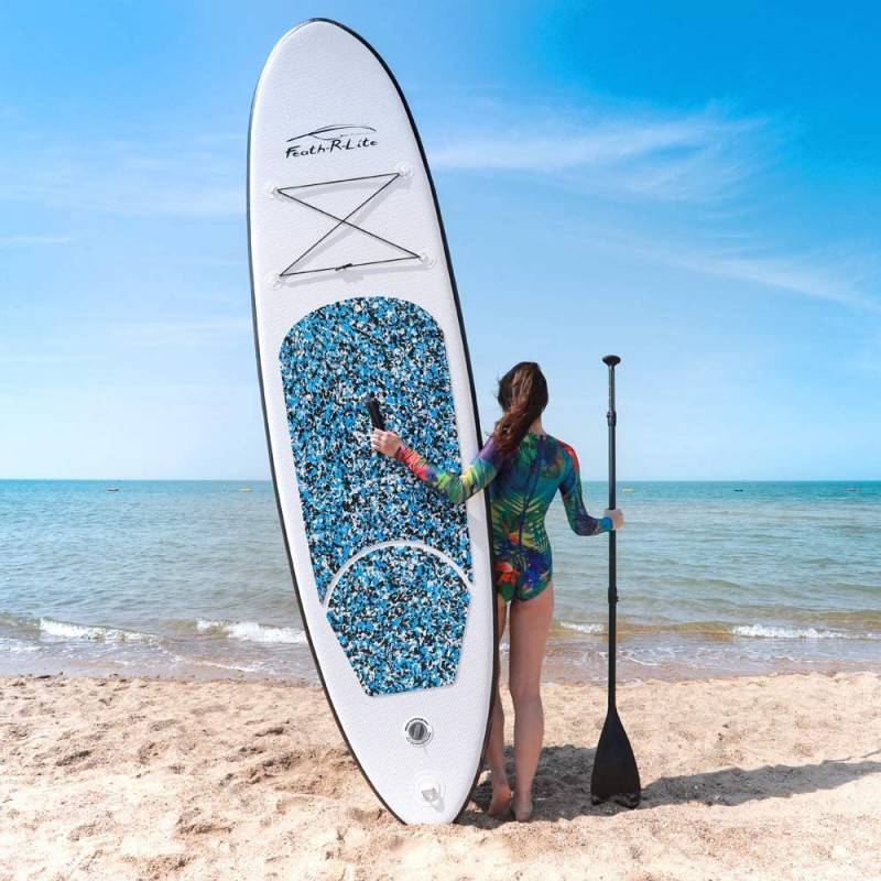 Inflatable Stand Up Paddle Board 10'x30''x6'' Ultra-Light (16.7lbs) SUP with Paddleboard Accessories,Three Fins,Adjustable Paddle, Pump,Backpack, Leash, Waterproof Phone Bag