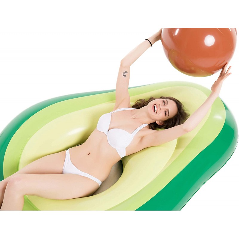 Inflatable Avocado Pool Float Floatie with Ball