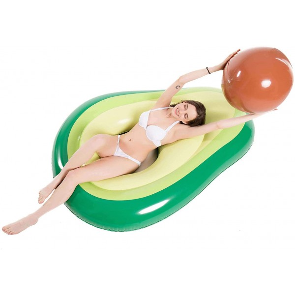 Inflatable Avocado Pool Float Floatie with Ball