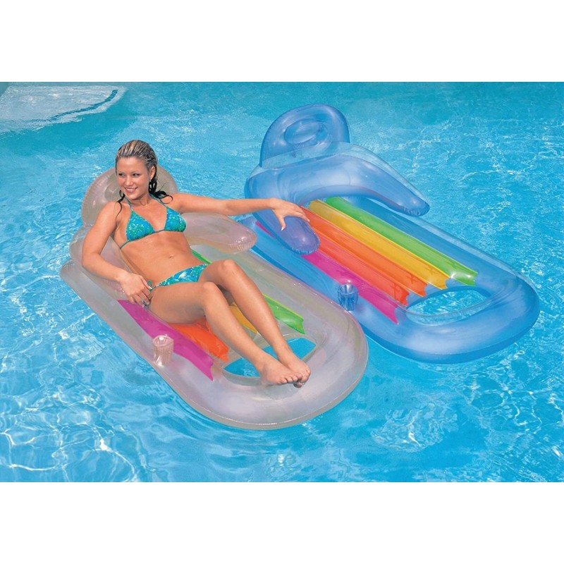 Swimming Pool Lounger with Headrest - Set of 2 (Pair)