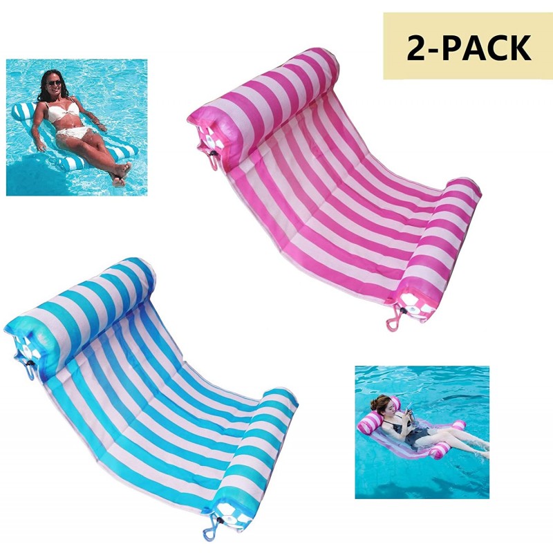 Premium Swimming Pool Float Hammock, Comfortable Inflatable Swimming Pools Lounger, Water Hammock Lounge (2-Pack)