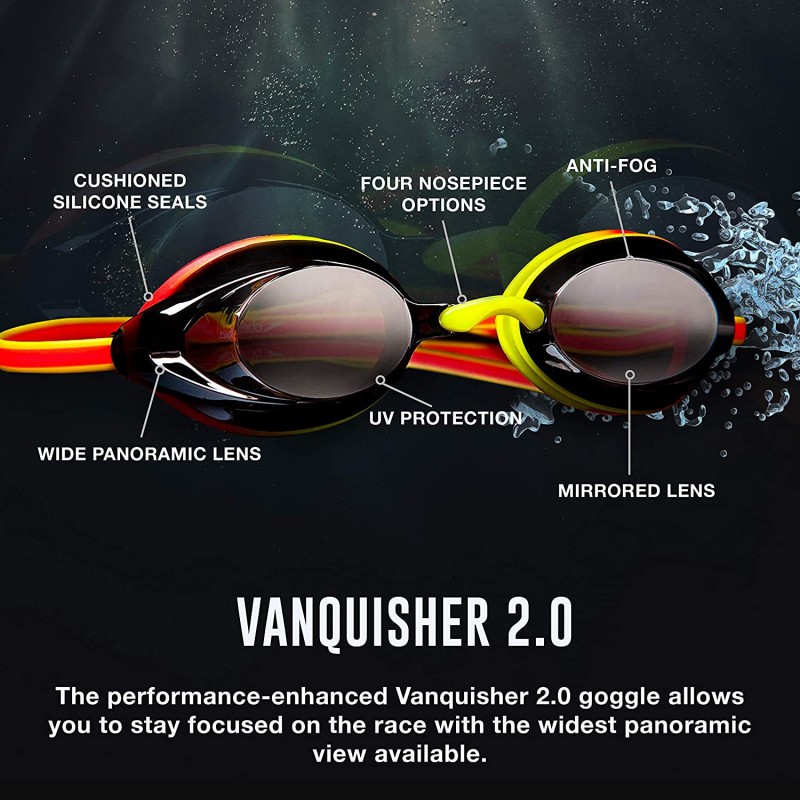 Unisex-Adult Swim Goggles Mirrored Vanquisher 2.0