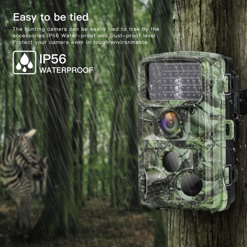 Waterproof 16MP 1080P Game Hunting Scouting Cam with 3 Infrared Sensors for Wildlife Monitoring 